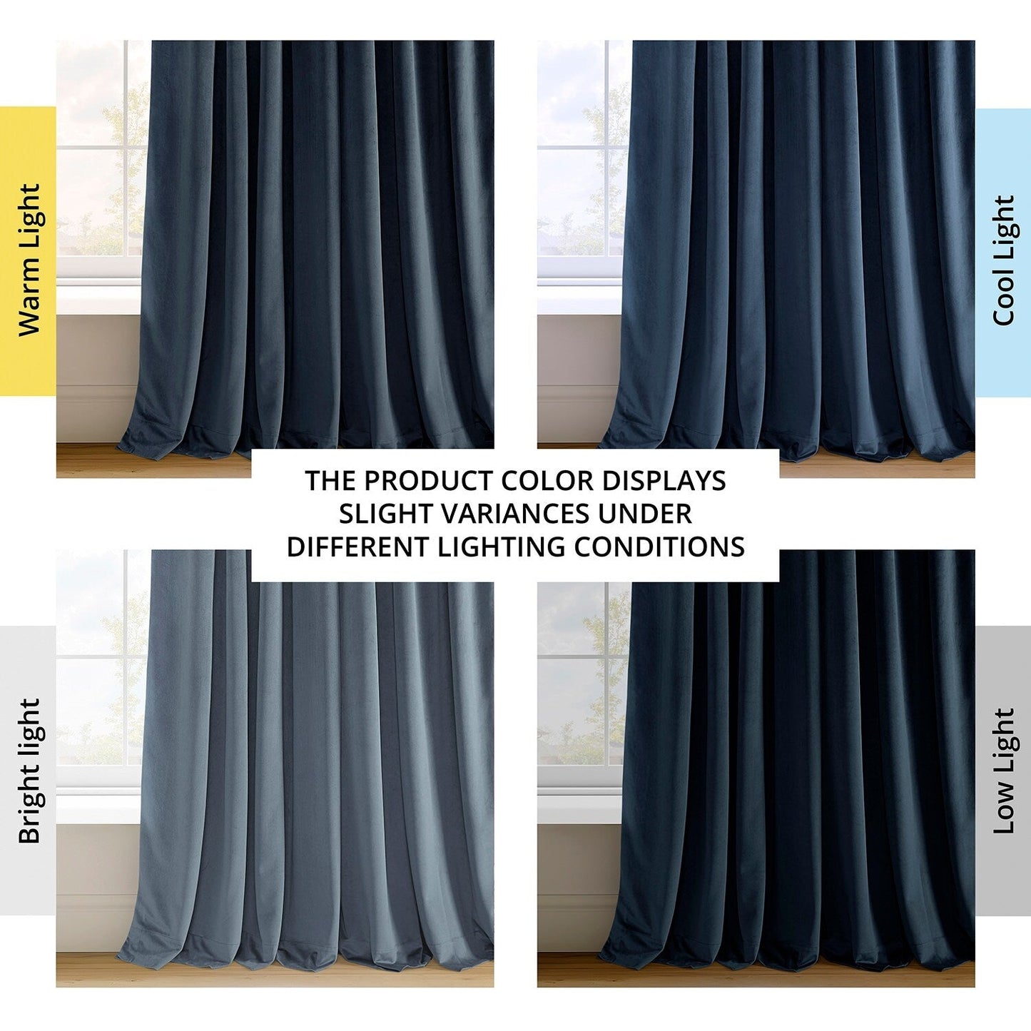 Exclusive Fabrics Signature Midnight Blue Velvet Blackout Curtain Panel