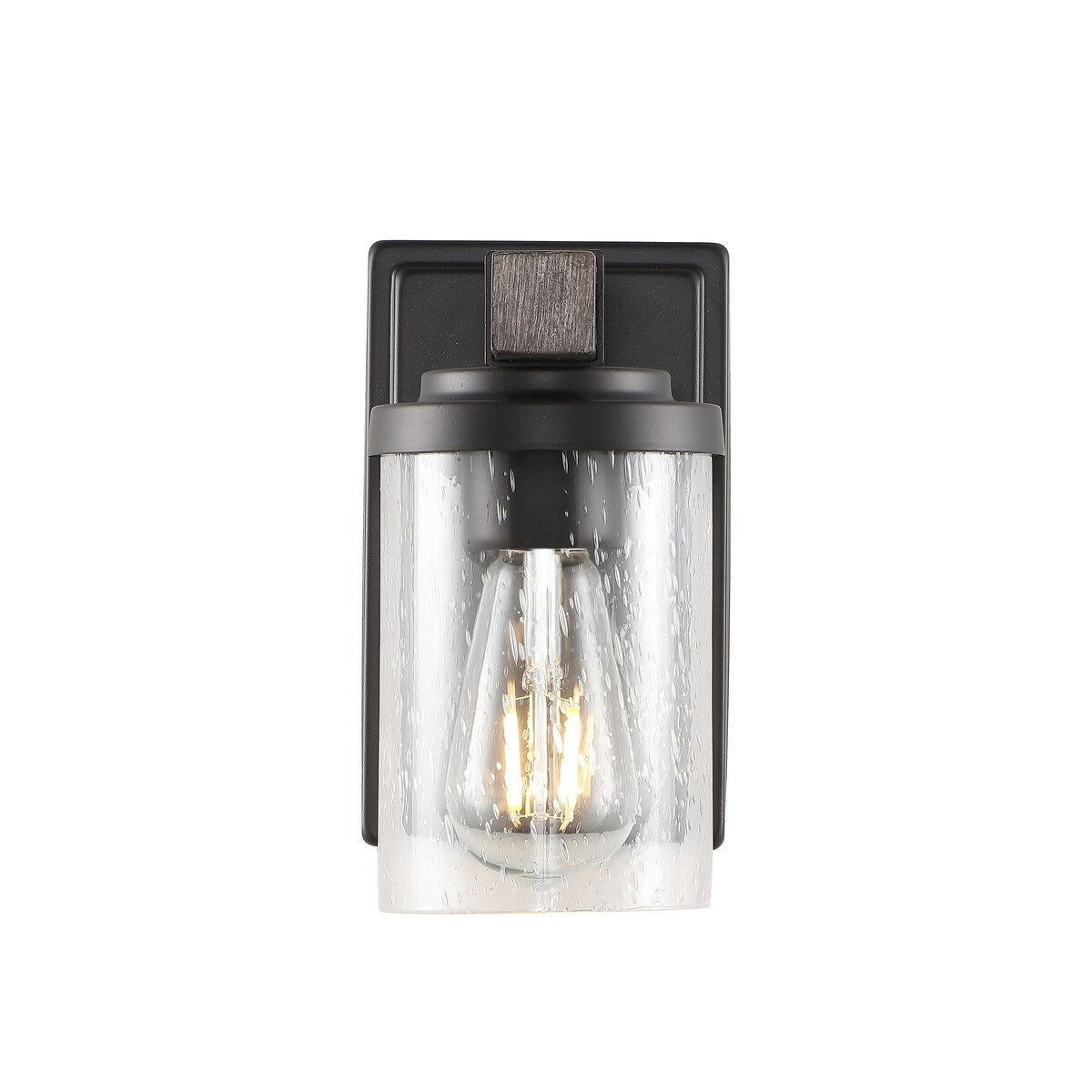Ferme Iron/Seeded Glass Rustic Farmhouse LED Vanity Light, by JONATHAN Y
