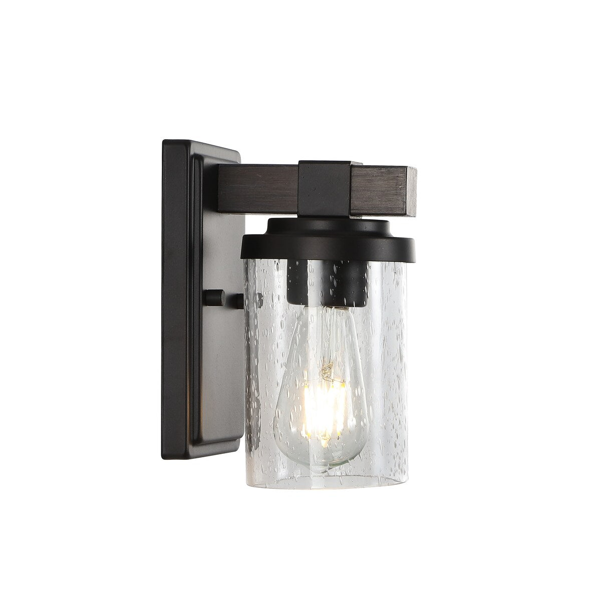 Ferme Iron/Seeded Glass Rustic Farmhouse LED Vanity Light, by JONATHAN Y