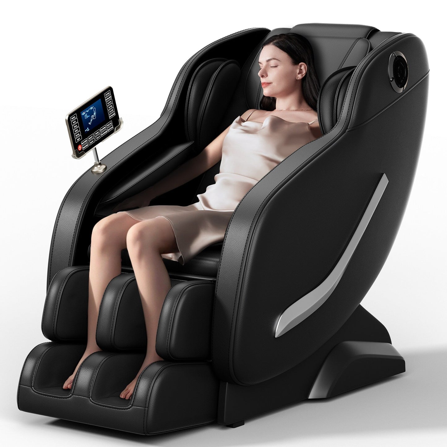Full Body Massage Chair Zero Gravity Reclining Chair with Airbags, Heat Therapy and Hi-Fi Speakers, LCD Touchscreen Control
