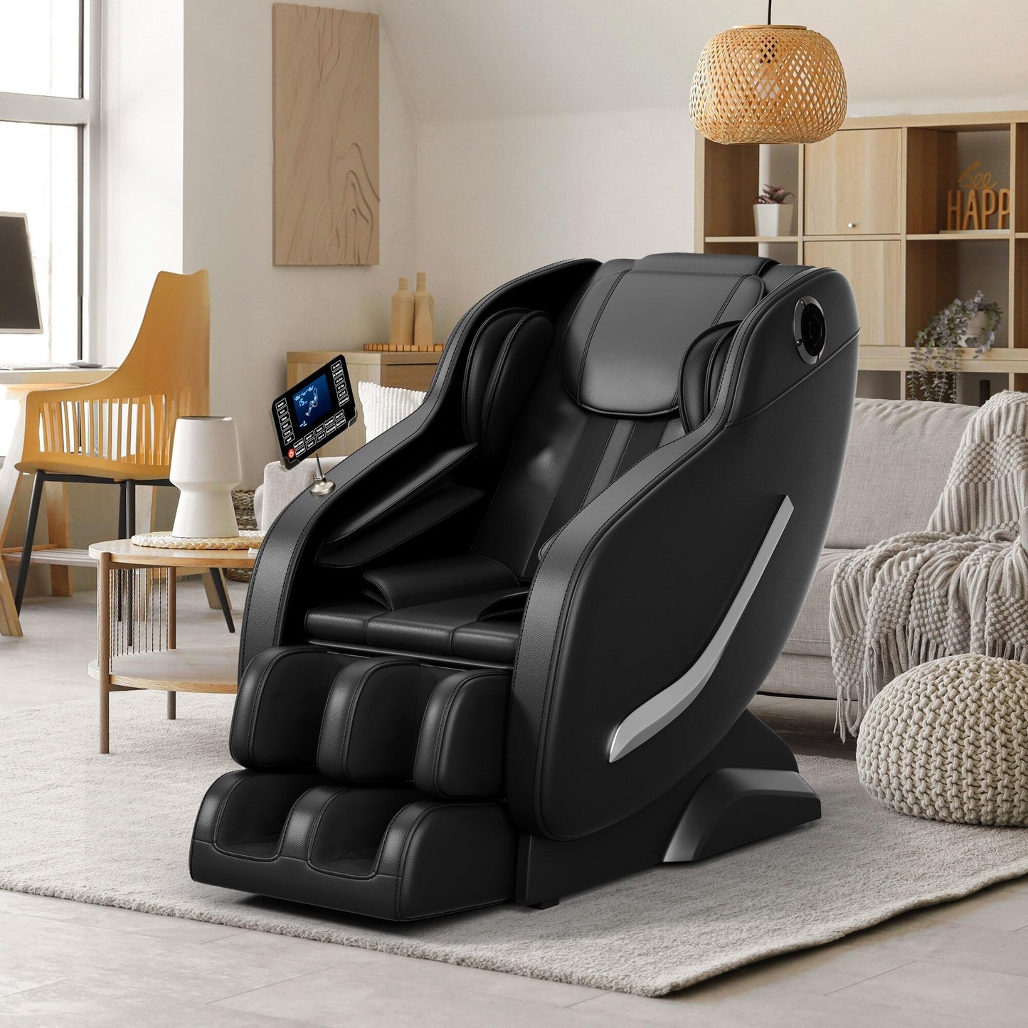 Full Body Massage Chair Zero Gravity Reclining Chair with Airbags, Heat Therapy and Hi-Fi Speakers, LCD Touchscreen Control