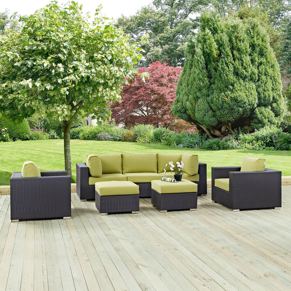 Bocabec Synthetic Rattan Outdoor Patio Sectional Set (7 Piece Set) by Havenside Home