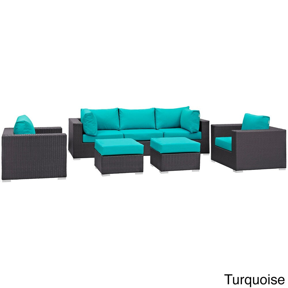 Bocabec Synthetic Rattan Outdoor Patio Sectional Set (7 Piece Set) by Havenside Home