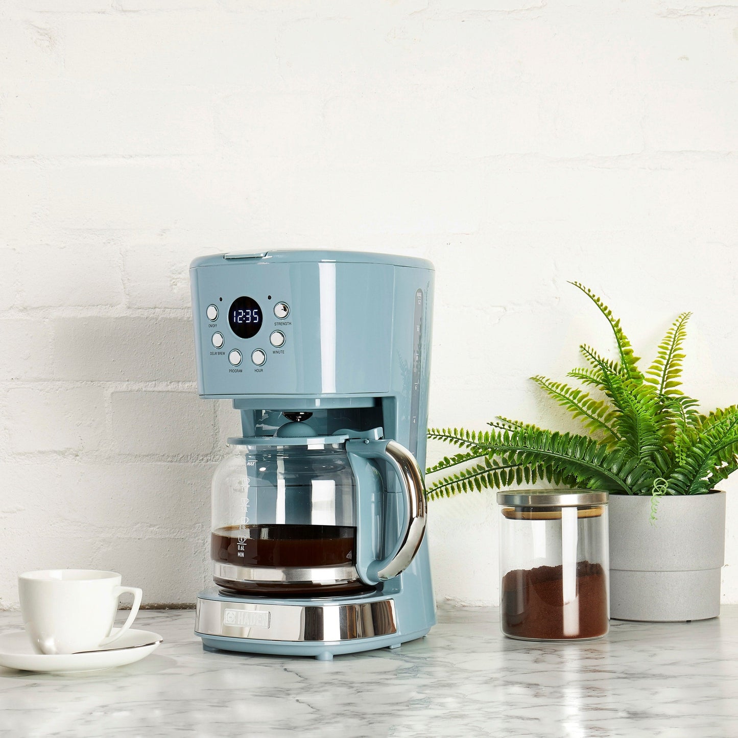 HADEN Sky Blue Brighton 12-Cup Programmable Coffee Maker