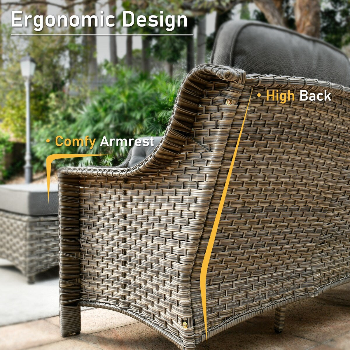 HOOOWOOO 9-piece Wicker High Back Patio Outdoor Swivel Chair Set