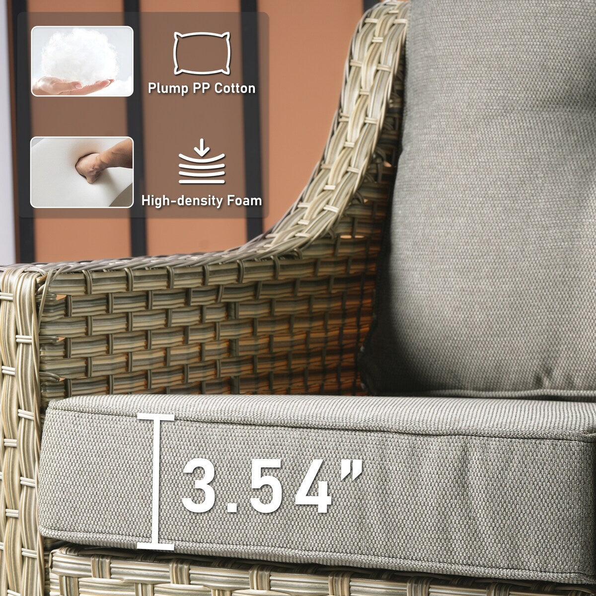 HOOOWOOO 9-piece Wicker High Back Patio Outdoor Swivel Chair Set