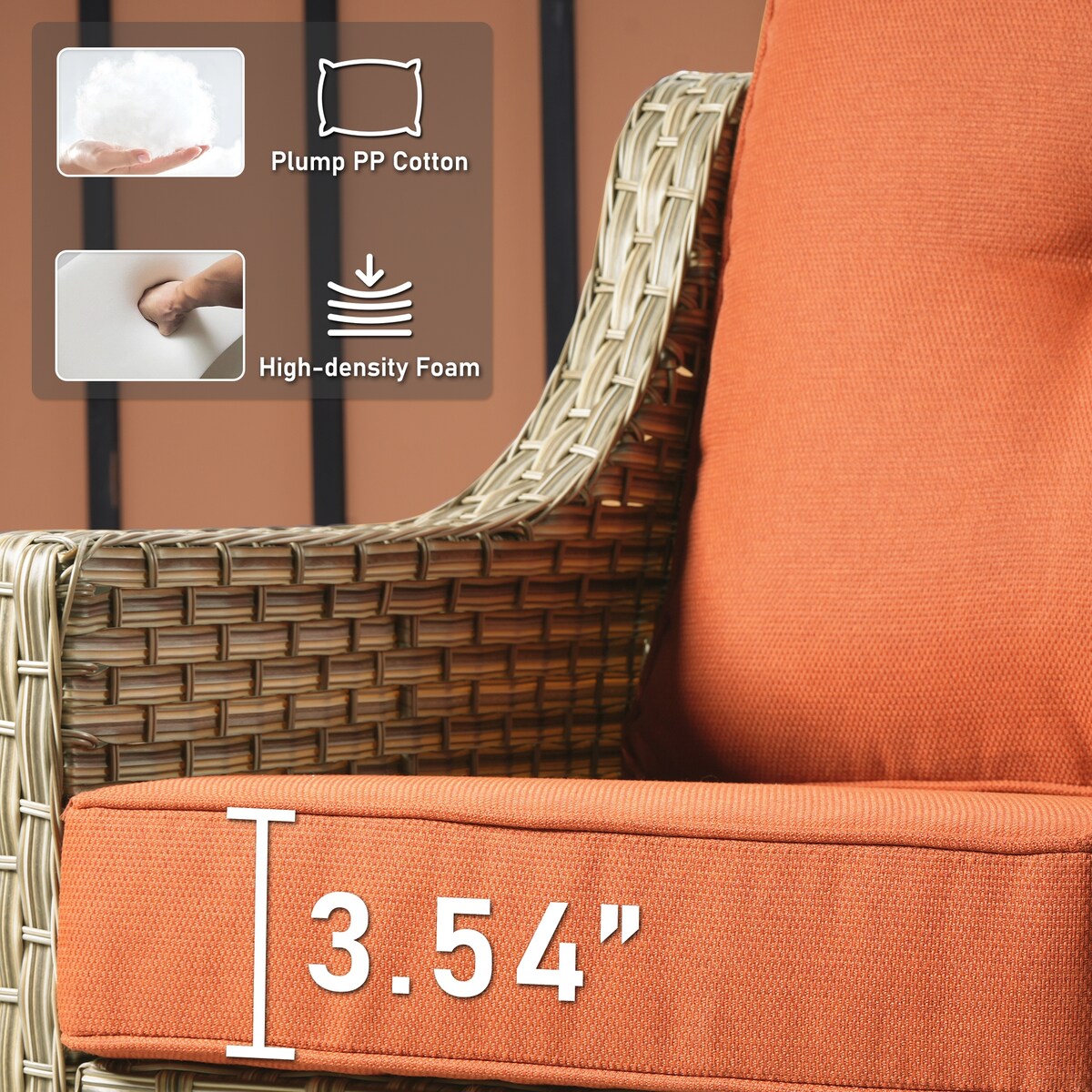 HOOOWOOO 9-piece Wicker High Back Patio Outdoor Swivel Chair Set