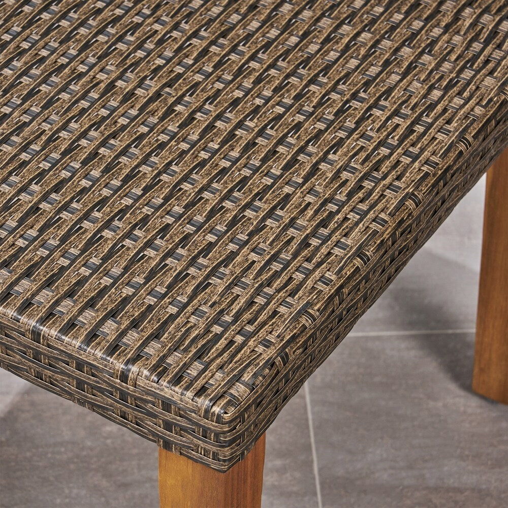 Hampton Outdoor 9-pc. Wood/Wicker Chat Set by Christopher Knight Home