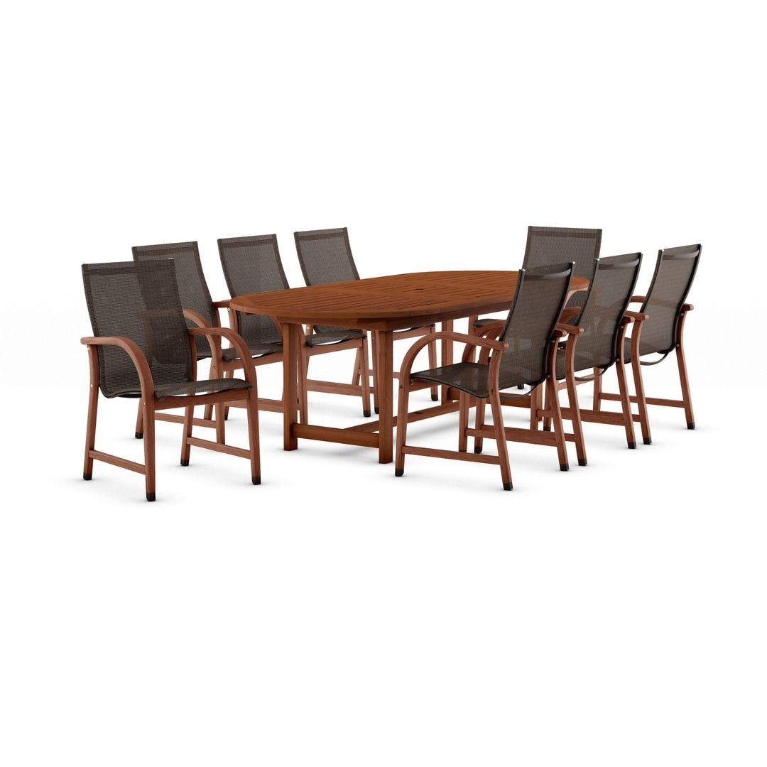 9pc Outdoor Oval Extendable Patio Dining Set - 9 piece