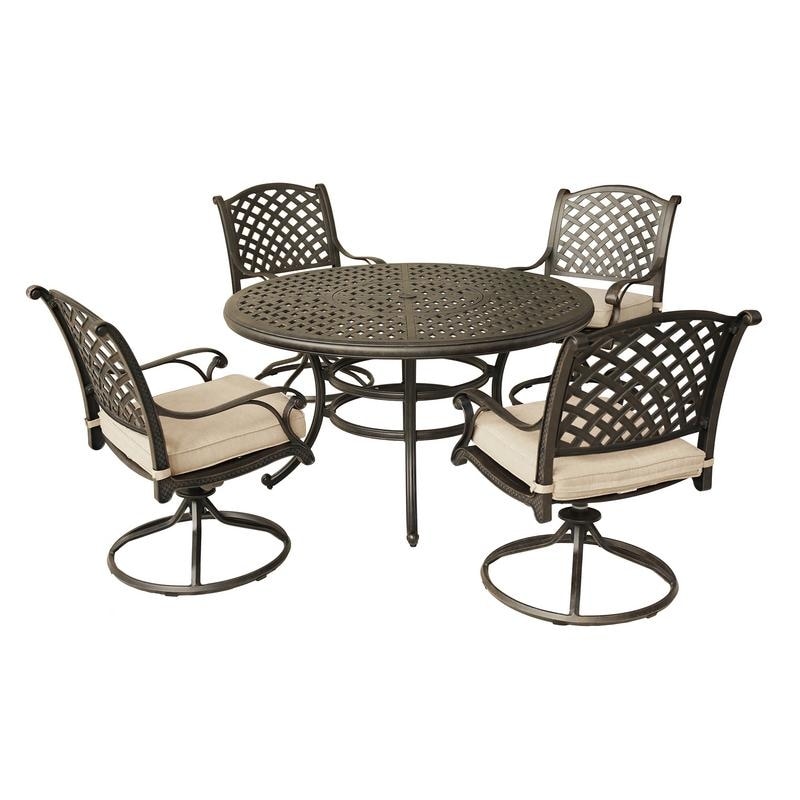 South Ponto 5-piece Aged Bronze Aluminum Round Dining Set with Swivel Chairs by Havenside Home