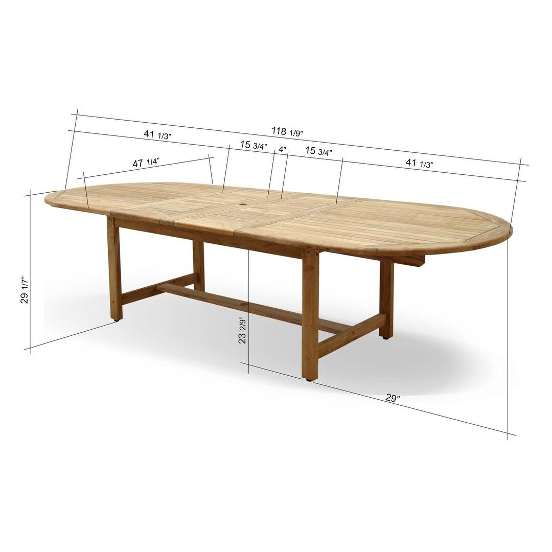 Amazonia FSC Teak Extendable Outdoor Patio Dining Set - 9piece