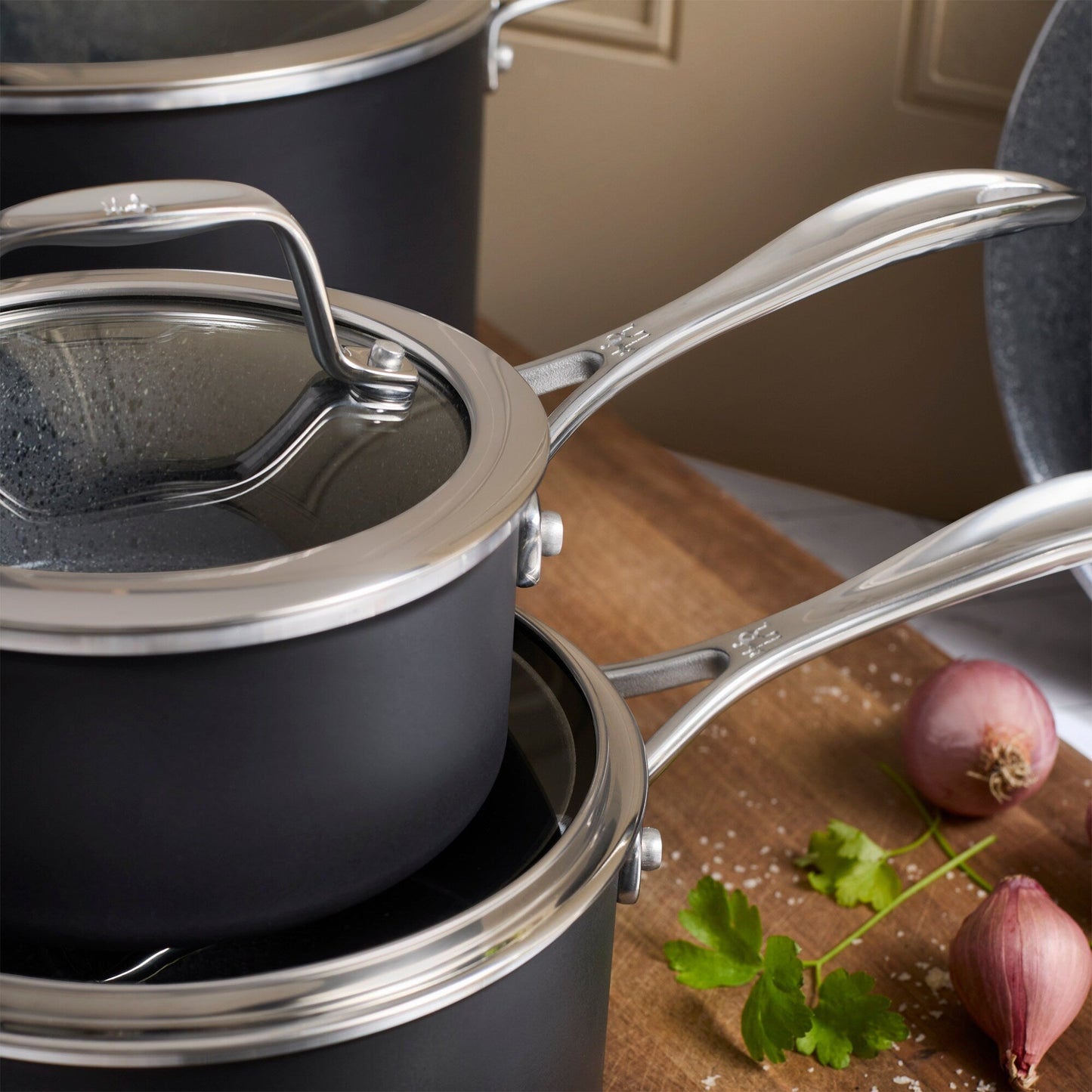 Henckels Capri Ceramic 11-pc Aluminum Ceramic Nonstick Cookware Set - Grey