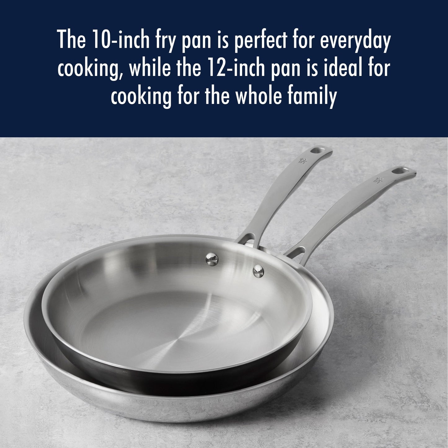 Henckels Clad H3 2-pc Stainless Steel 10-in & 12-in Fry Pan Set