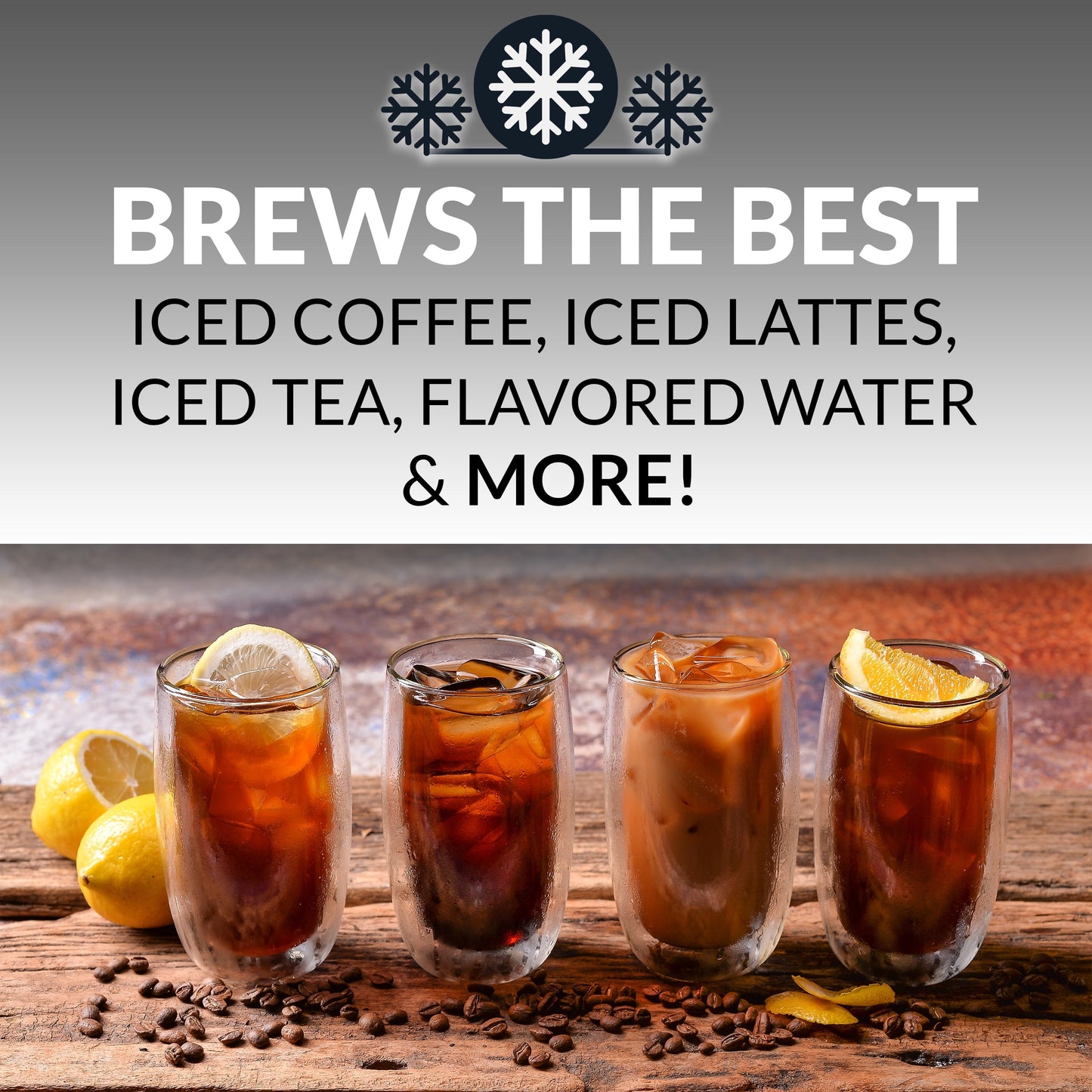 HomeCraft 3-Quart Black Stainless Steel Cafe Ice Iced Coffee and Tea Brewing System