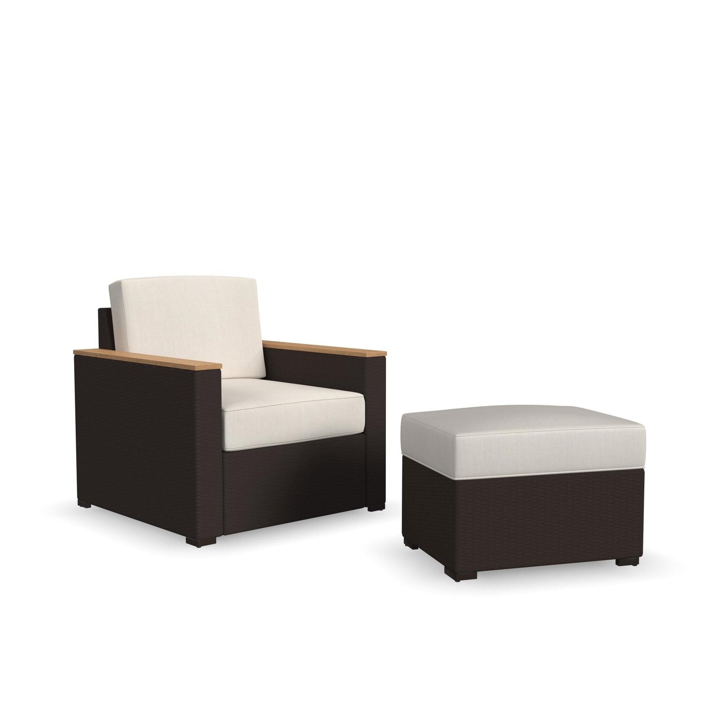 Homestyles 2-Piece Palm Springs Outdoor Arm Chair and Ottoman Set