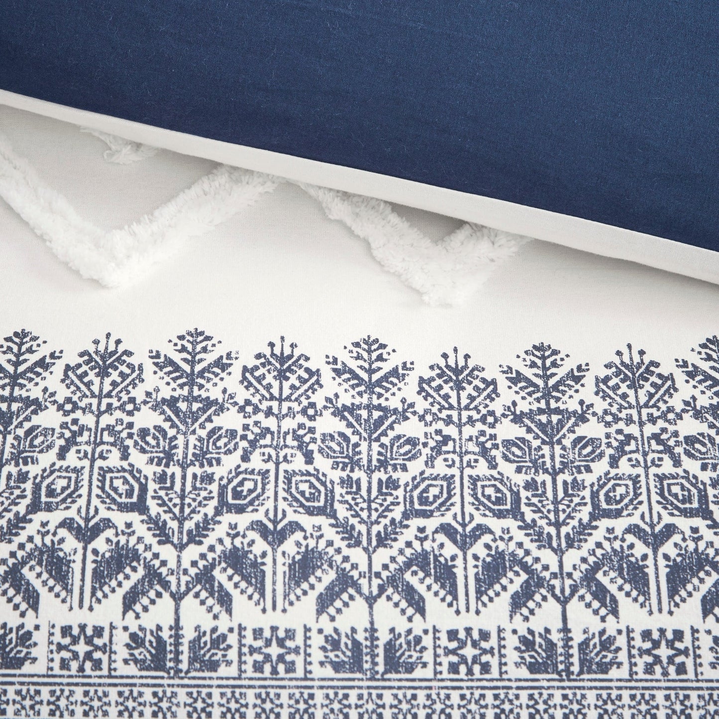 INK+IVY Mila 3 Piece Cotton Duvet Cover Set with Chenille Tufting