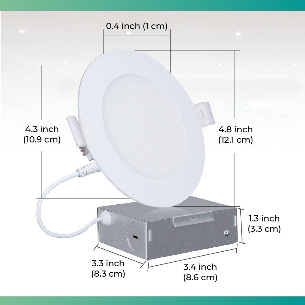 Infibrite 4 Inch Wifi Smart Ultra-Slim LED Ceiling Mount Recessed Light 9W 810LM Dimmable Retrofit with Junction Box