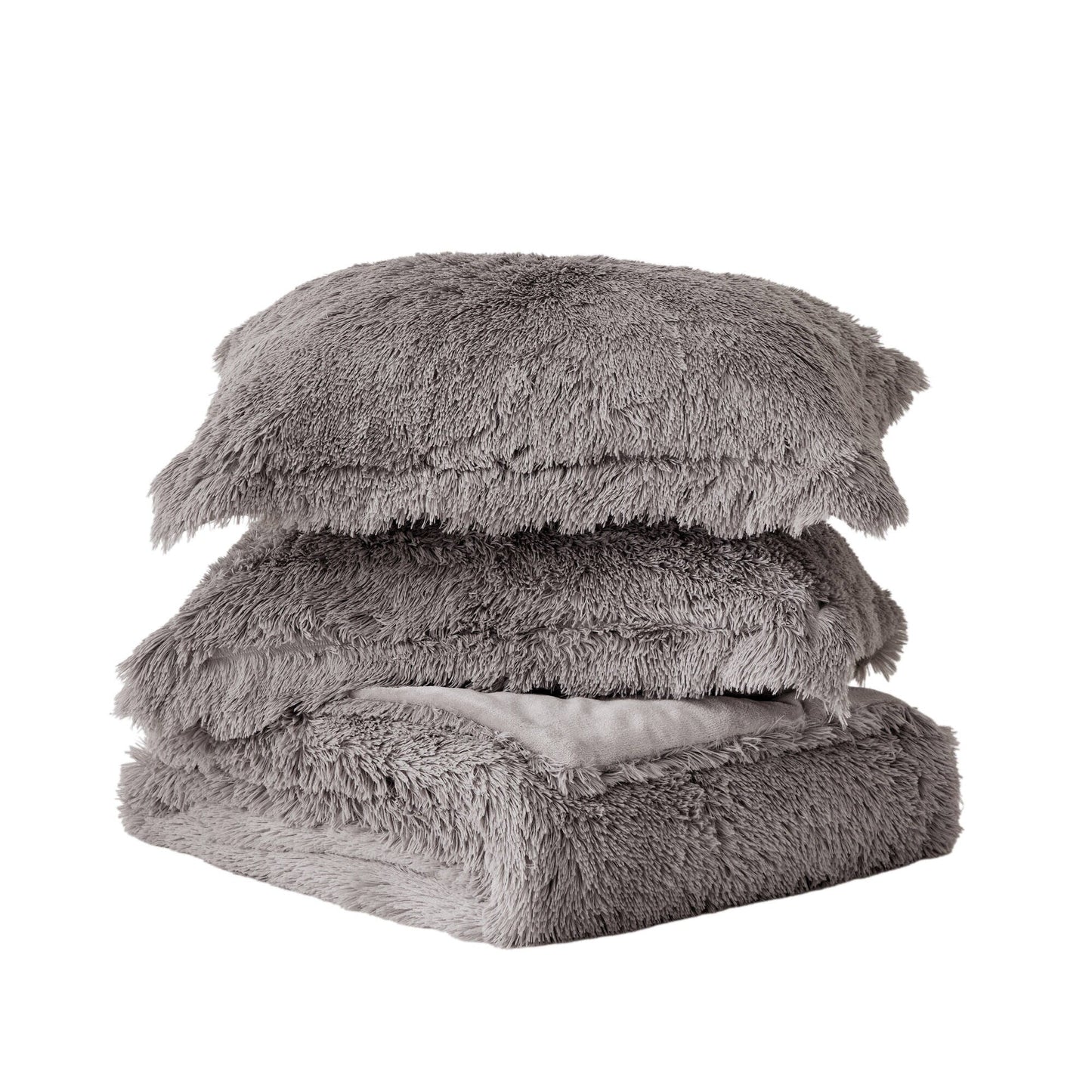 Intelligent Design Leena Shaggy Long Fur Comforter Mini Set