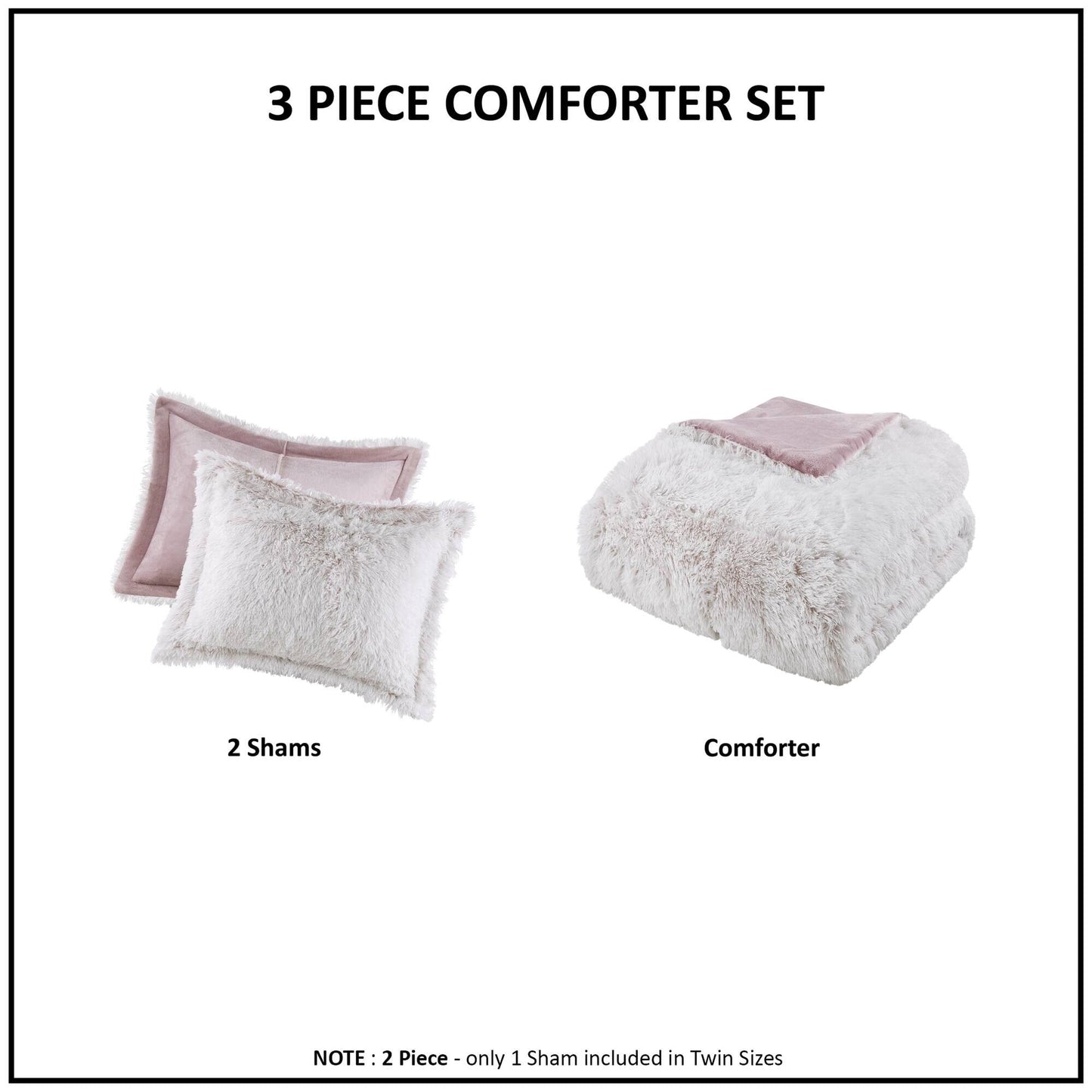 Intelligent Design Leena Shaggy Long Fur Comforter Mini Set