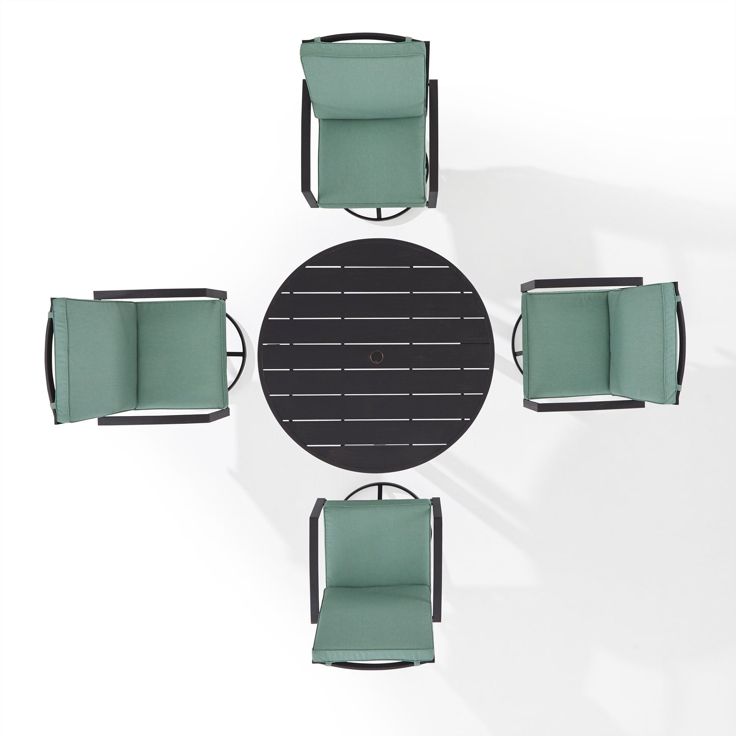 Crosley Kaplan 5Pc Outdoor Metal Round Dining Set- Table & 4 Swivel Chairs
