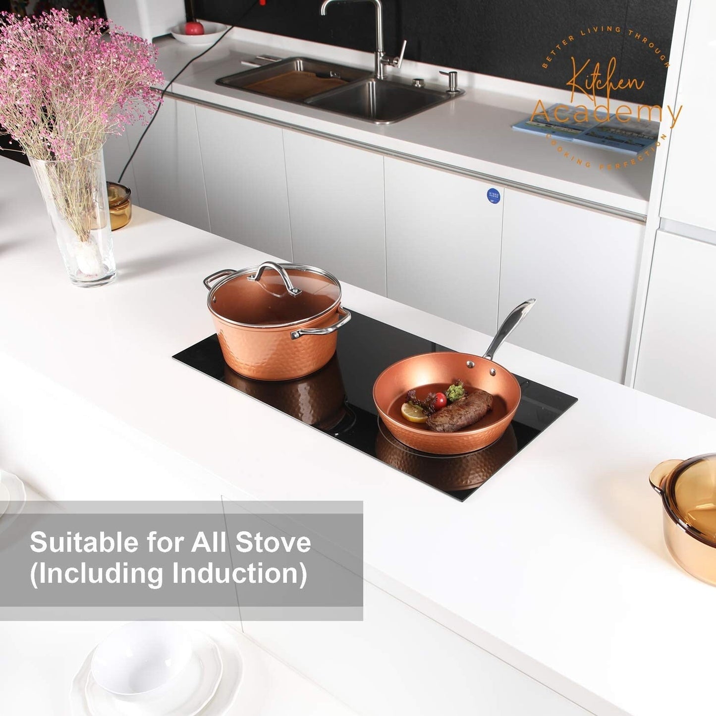 Kitchen Academy 12/30-piece Nonstick Induction Cookware Set