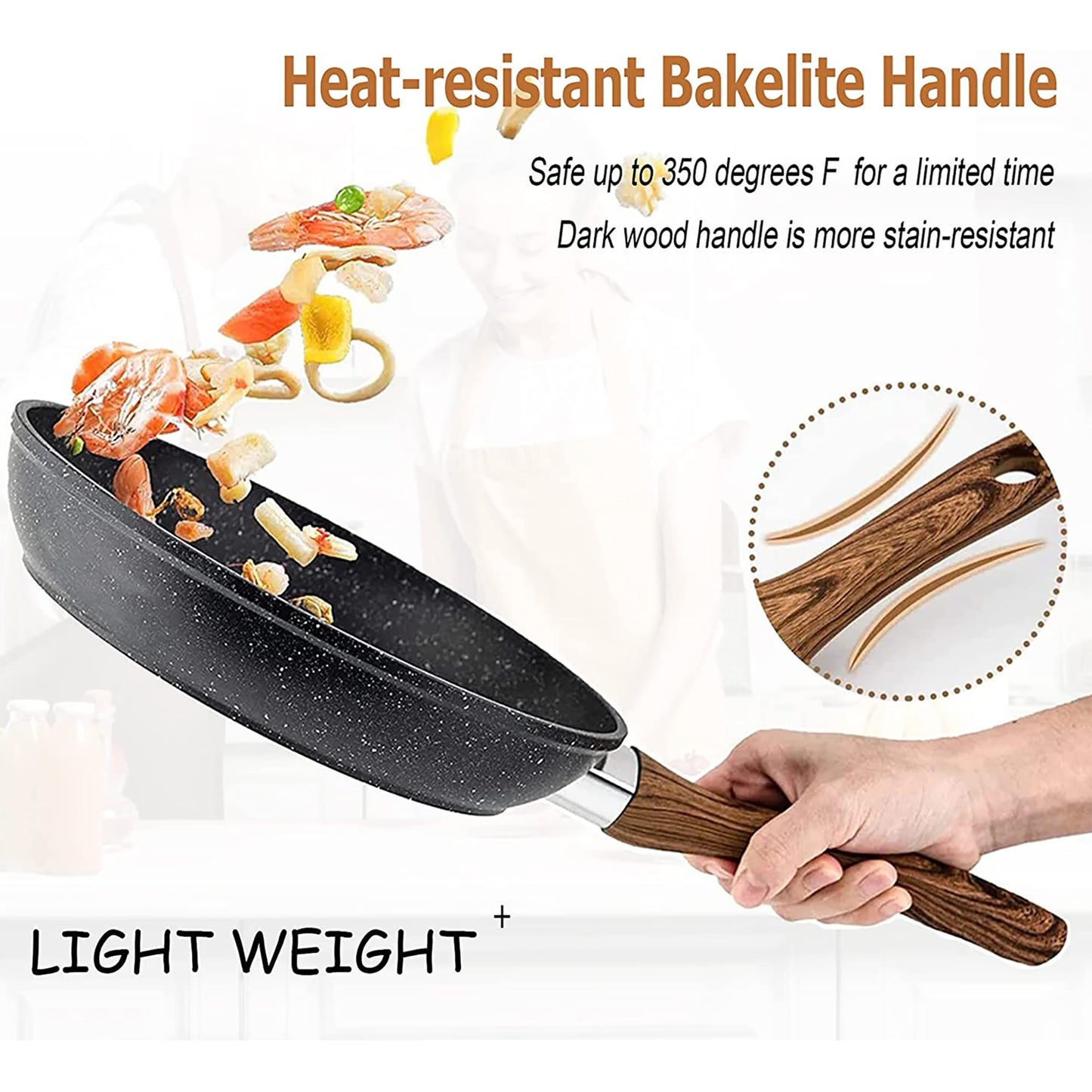 Kitchen Granite Cookware Set, Cooking Pans Set Non-Stick Pots 12/15/30-piece Set