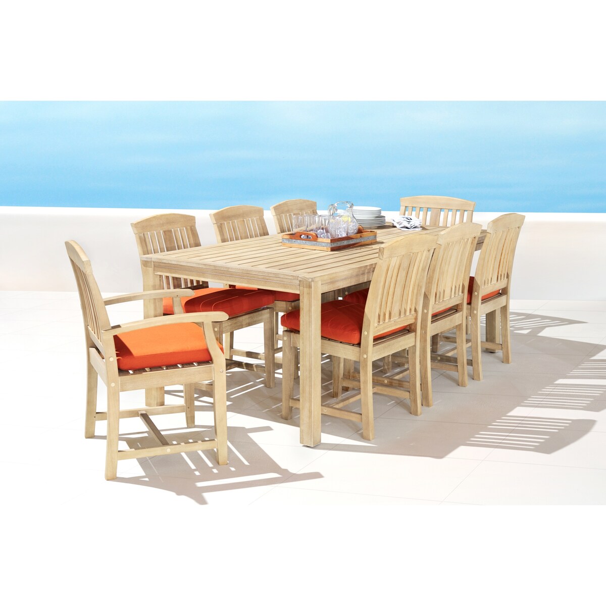 Kooper 9 Piece Sunbrella Outdoor Patio Dining Set