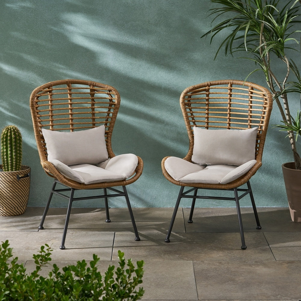 La Habra Outdoor Wicker Club Chairs (Set of 2) by Christopher Knight Home