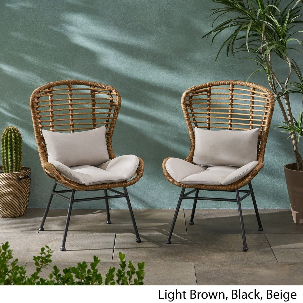 La Habra Outdoor Wicker Club Chairs (Set of 2) by Christopher Knight Home