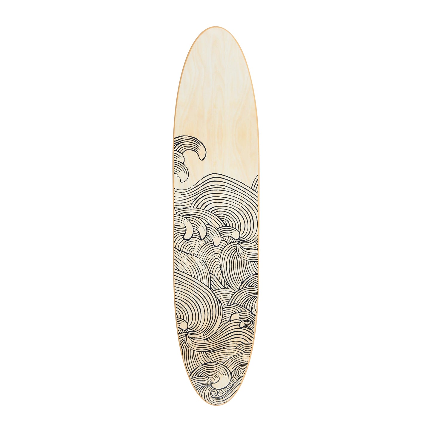 Lacquered Wood Surfboard Wall Décor