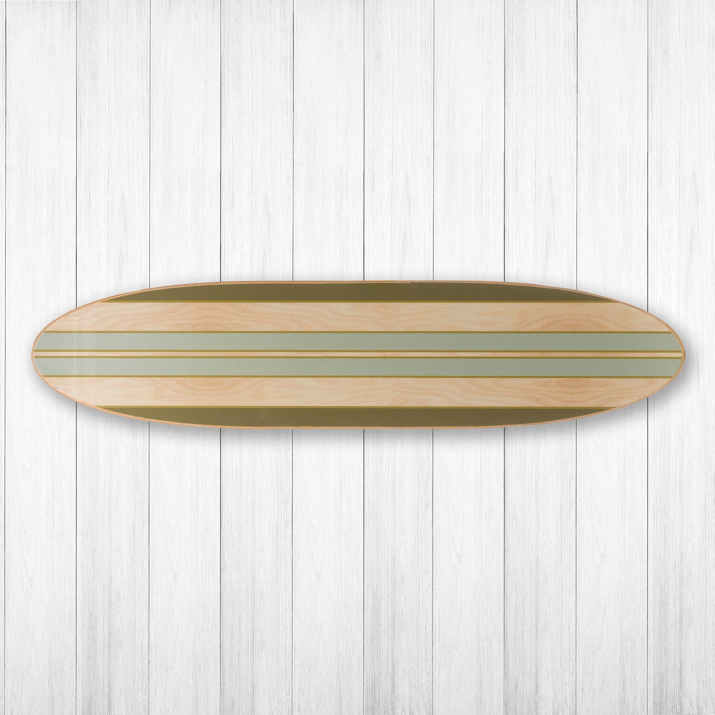 Lacquered Wood Surfboard Wall Décor