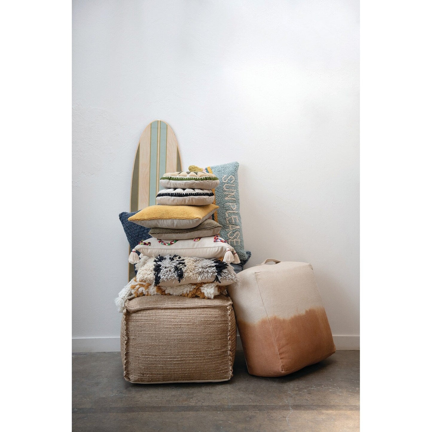 Lacquered Wood Surfboard Wall Décor
