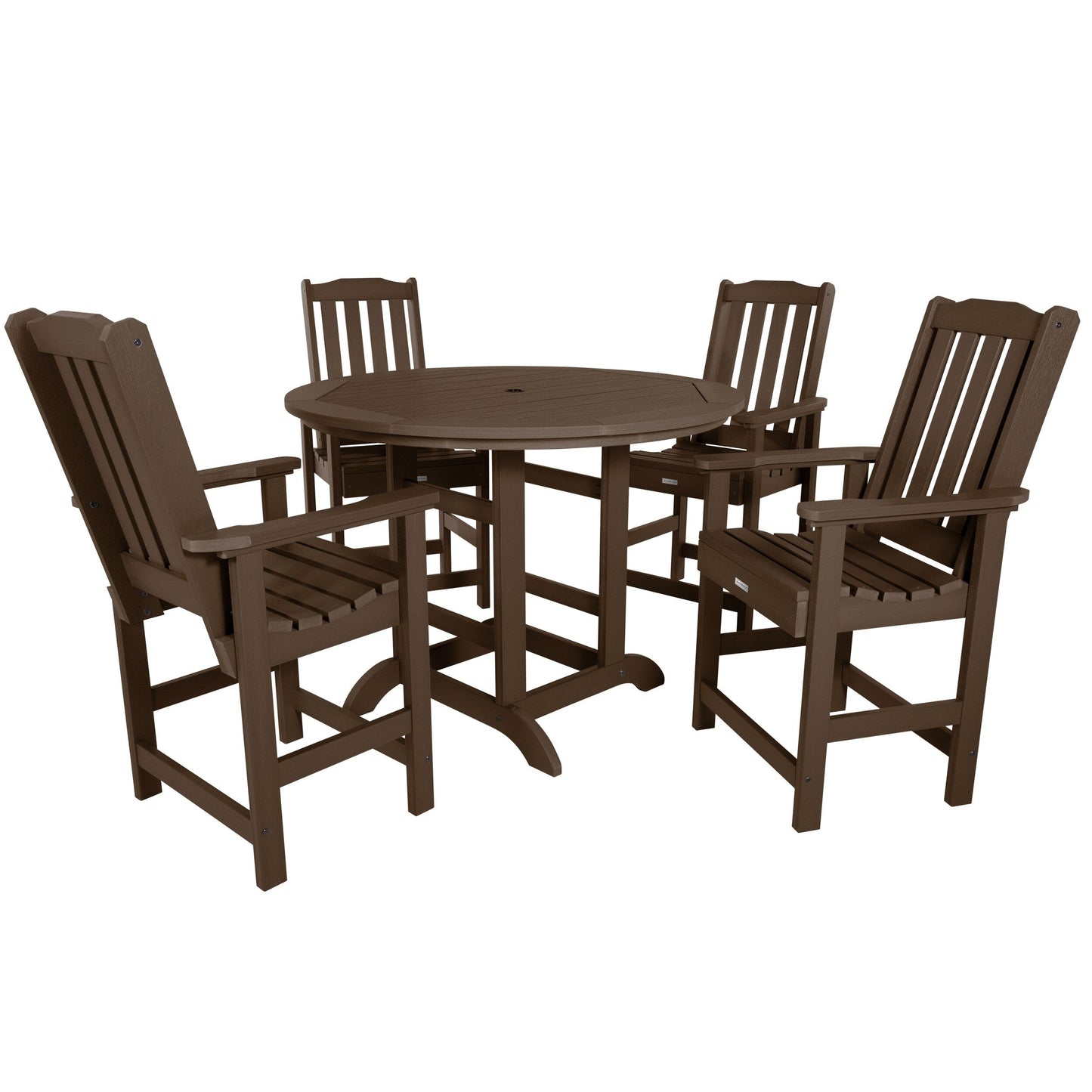 Lehigh 5-piece Outdoor Dining Set - 48 Round Table, Counter-height