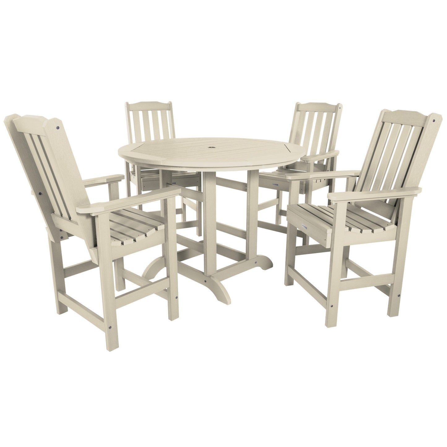 Lehigh 5-piece Outdoor Dining Set - 48 Round Table, Counter-height