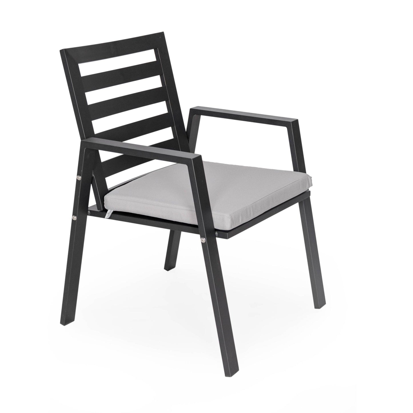 9-Piece Outdoor Dining Set in Black Aluminum Chelsea Series by LeisureMod