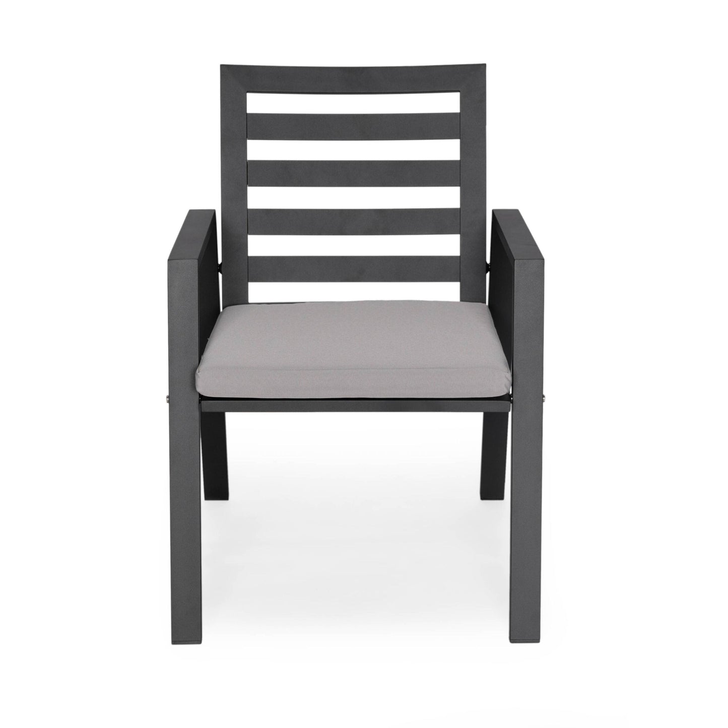 9-Piece Outdoor Dining Set in Black Aluminum Chelsea Series by LeisureMod