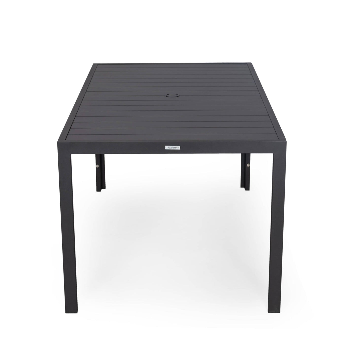 9-Piece Outdoor Dining Set in Black Aluminum Chelsea Series by LeisureMod