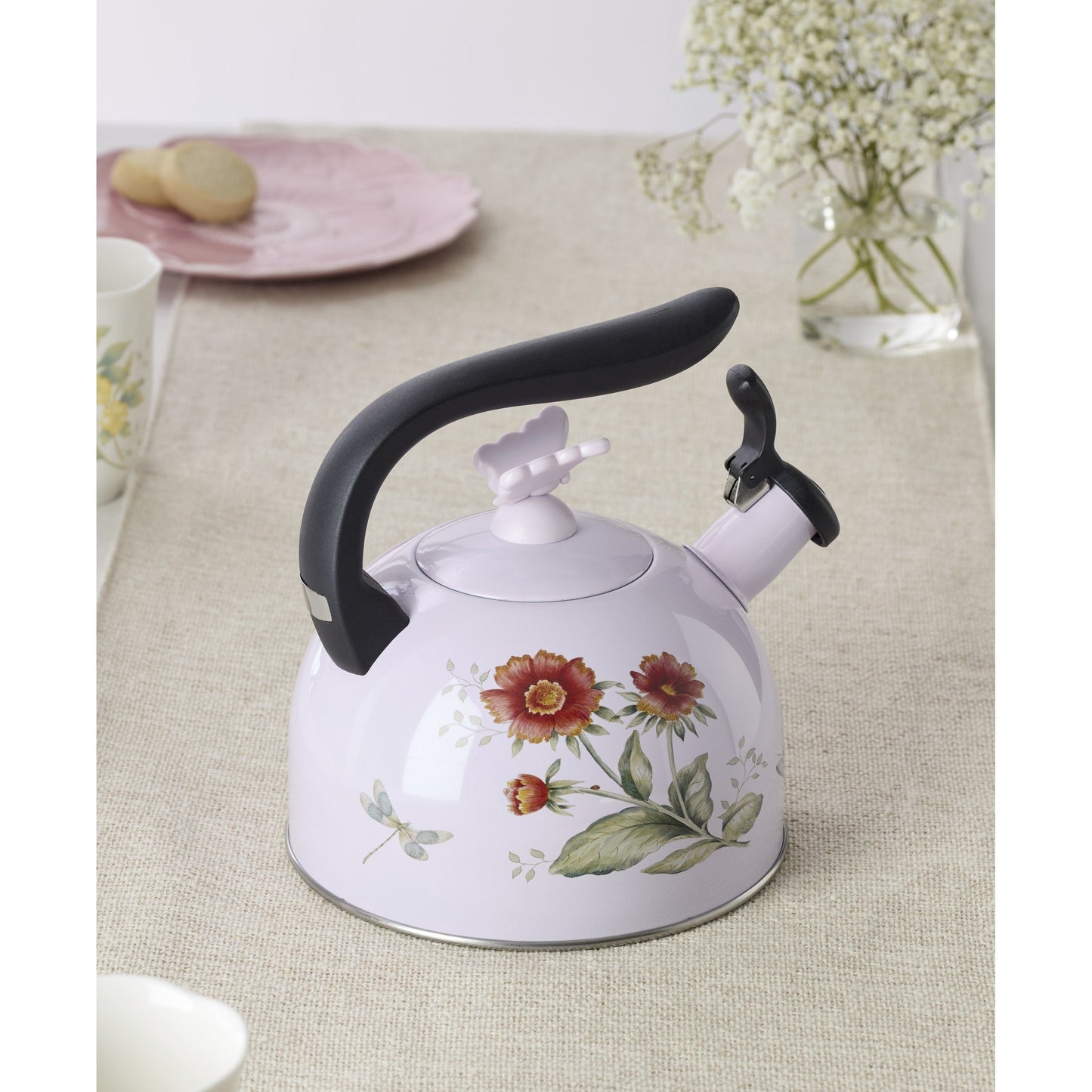 Lenox Butterfly Meadow Tea Kettle, Enamel 2.5-Quart