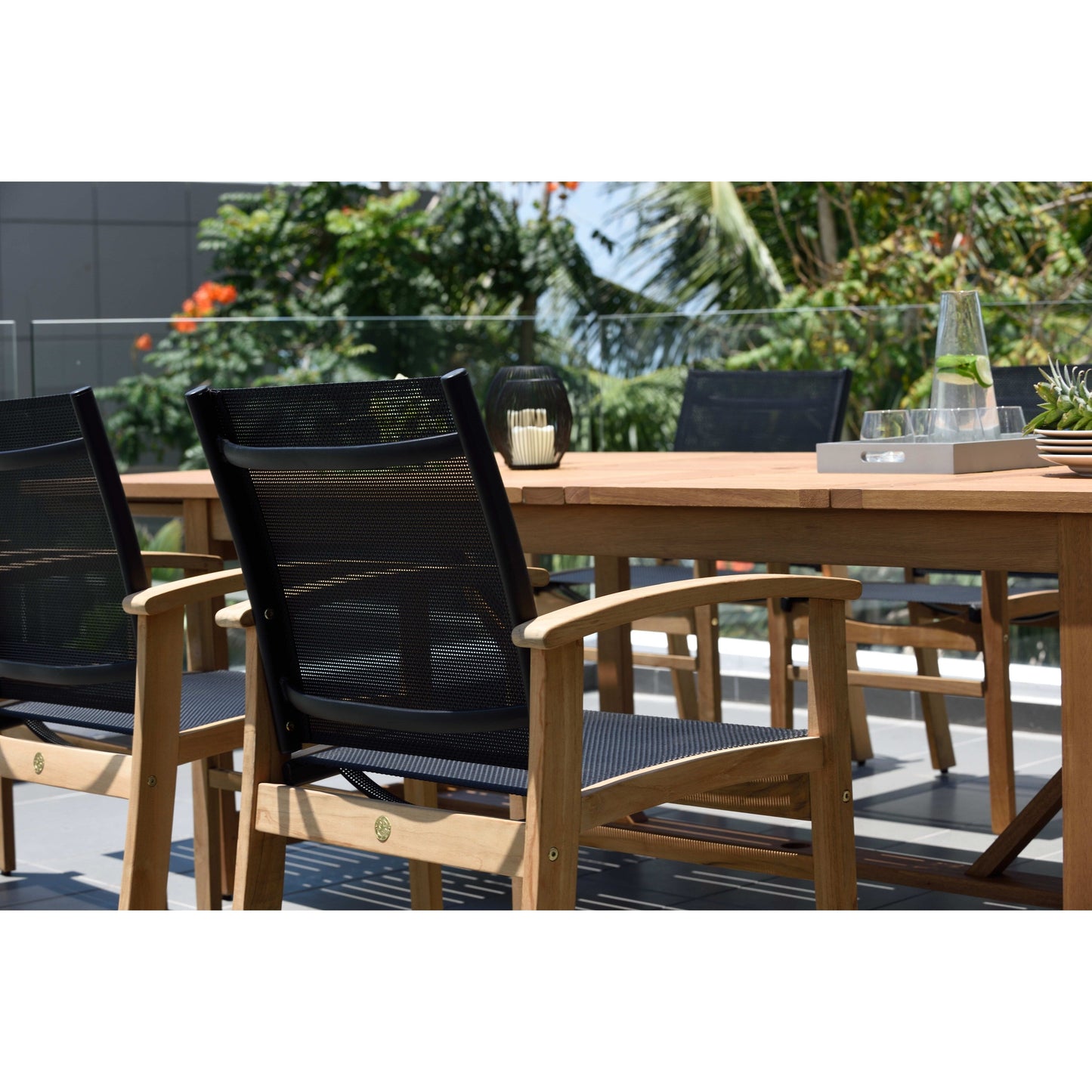LifestyleGarden 9pc Teak Finish Outdoor Patio Dining Set - 9 Piece