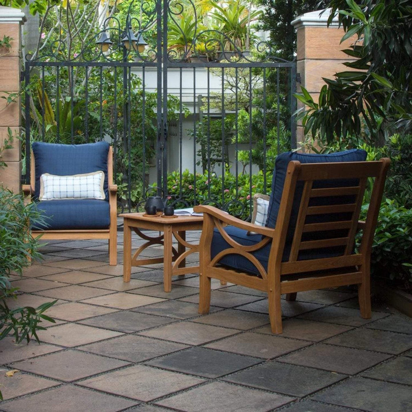 Cambridge Casual Lowell 5-piece Teak Wood Outdoor Conversation Set