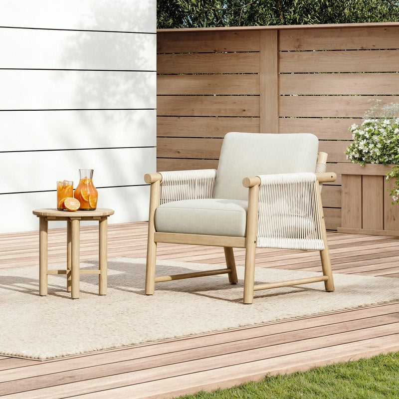Lynn Outdoor Acacia Wood Patio Furniture Outdoor Chair