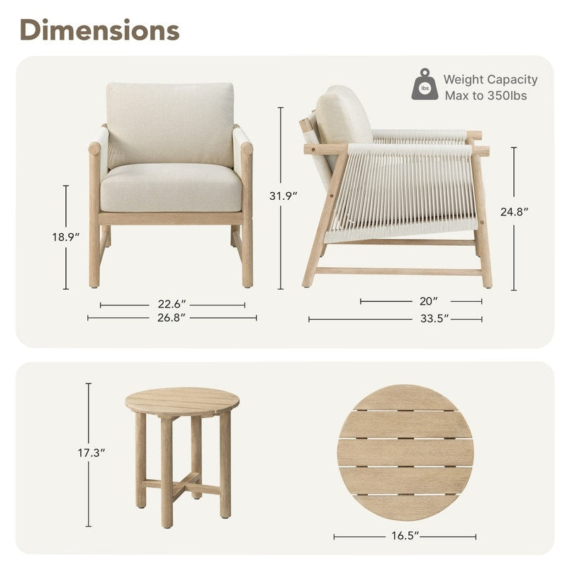 Lynn Outdoor Acacia Wood Patio Furniture Outdoor Chair