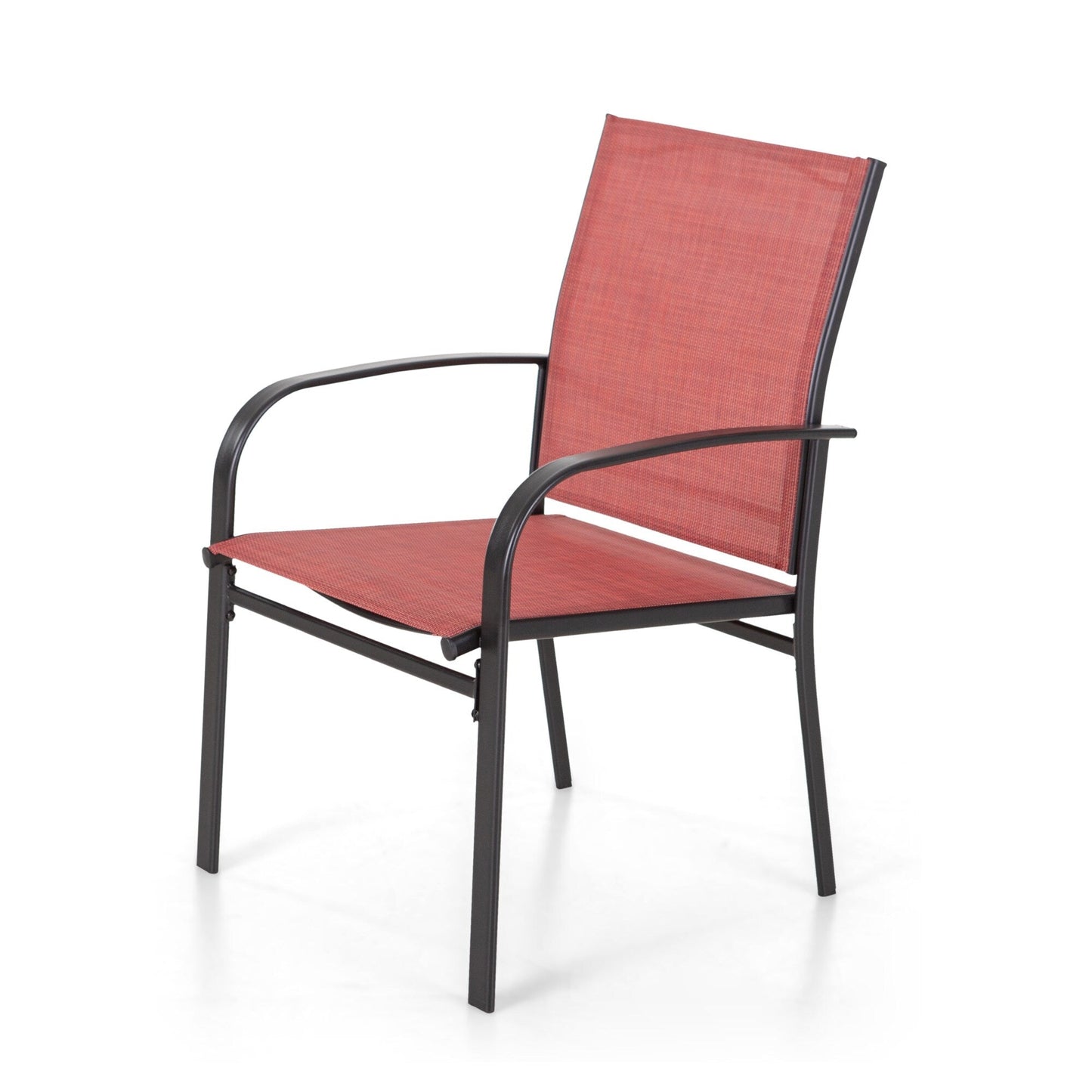 MAISON ARTS 7-Piece Patio Dining Set Metal Rectangle Table and 6 Textilene Chairs