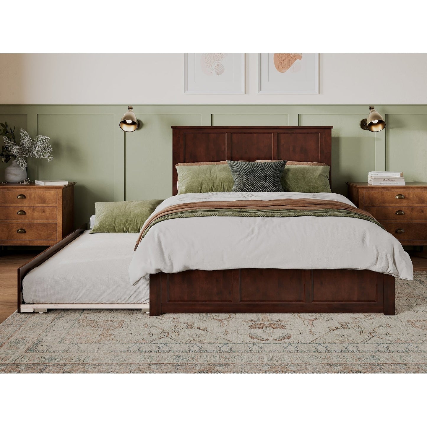 AFI Madison Platform Bed with Matching Footboard & Trundle