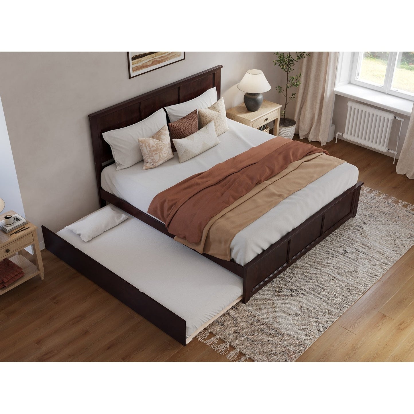 AFI Madison Platform Bed with Matching Footboard & Trundle