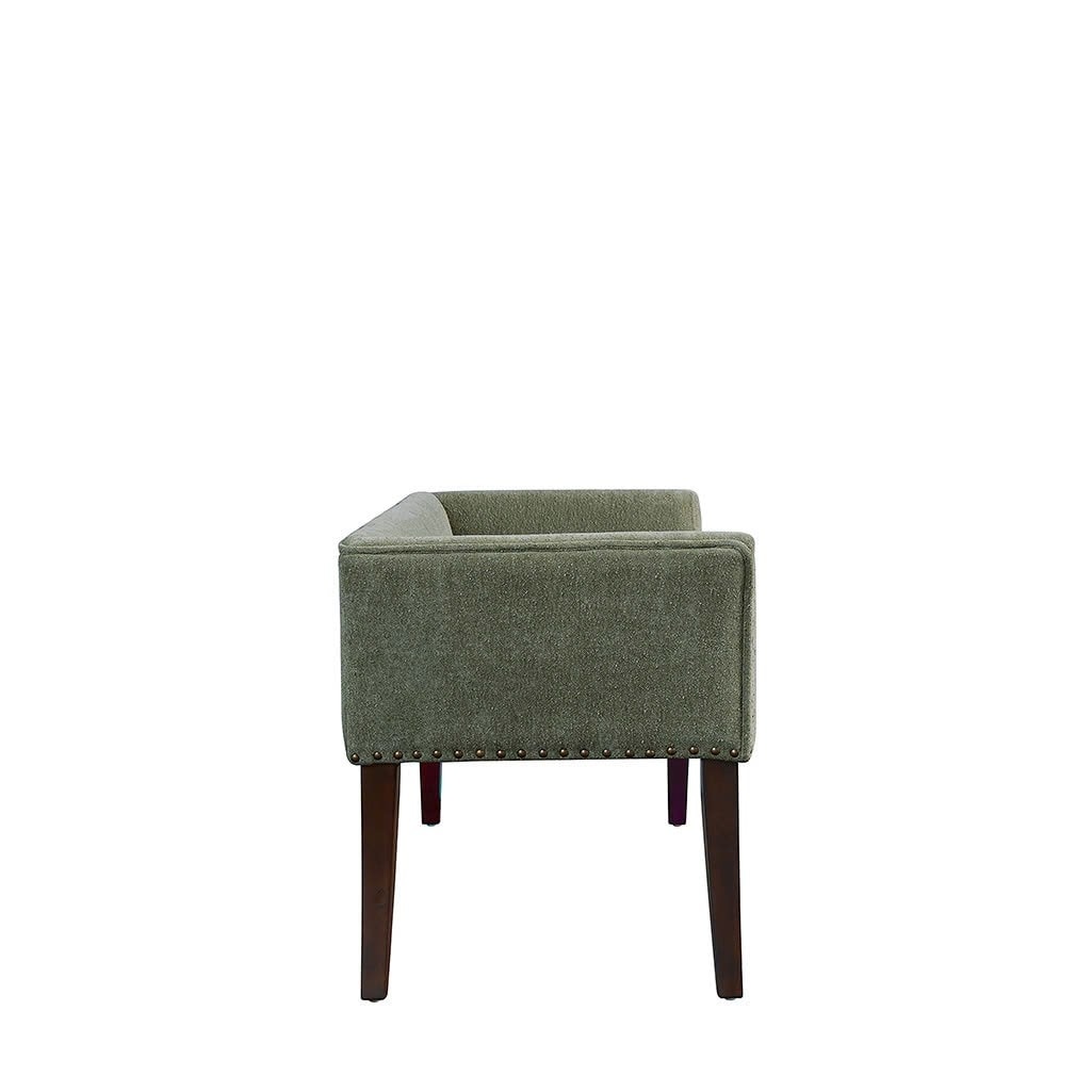 Madison Park Welburn 49.5 Upholstered Bench with Back & Wood Legs