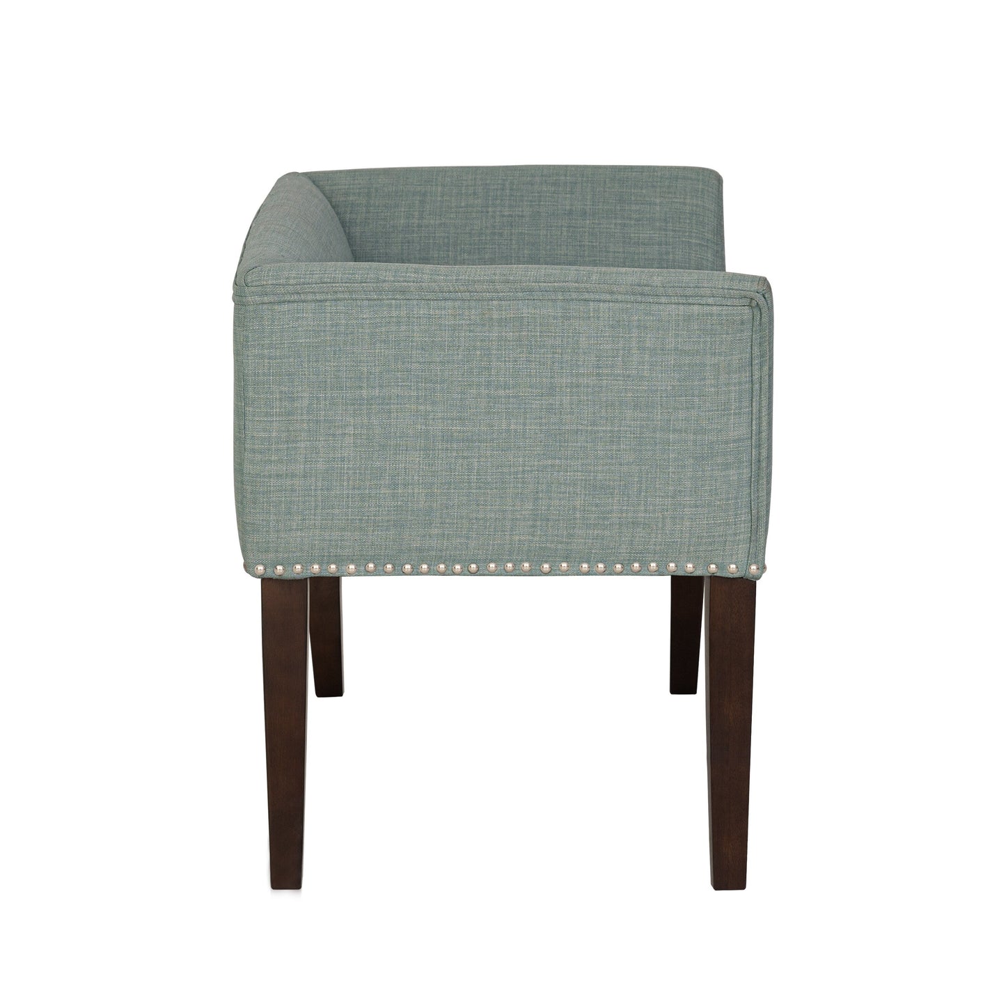 Madison Park Welburn 49.5 Upholstered Bench with Back & Wood Legs