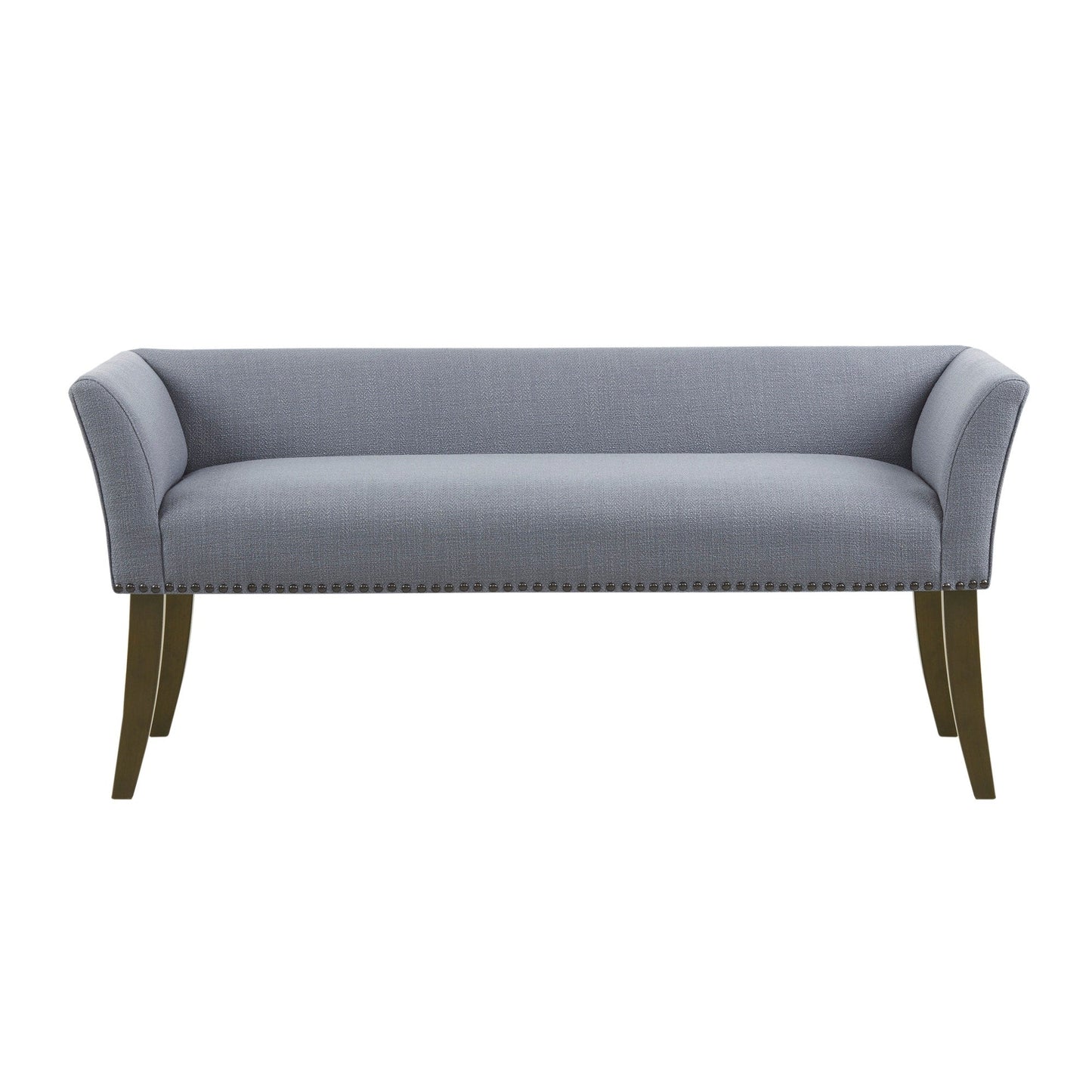 Madison Park Welburn 49.5 Upholstered Bench with Back & Wood Legs