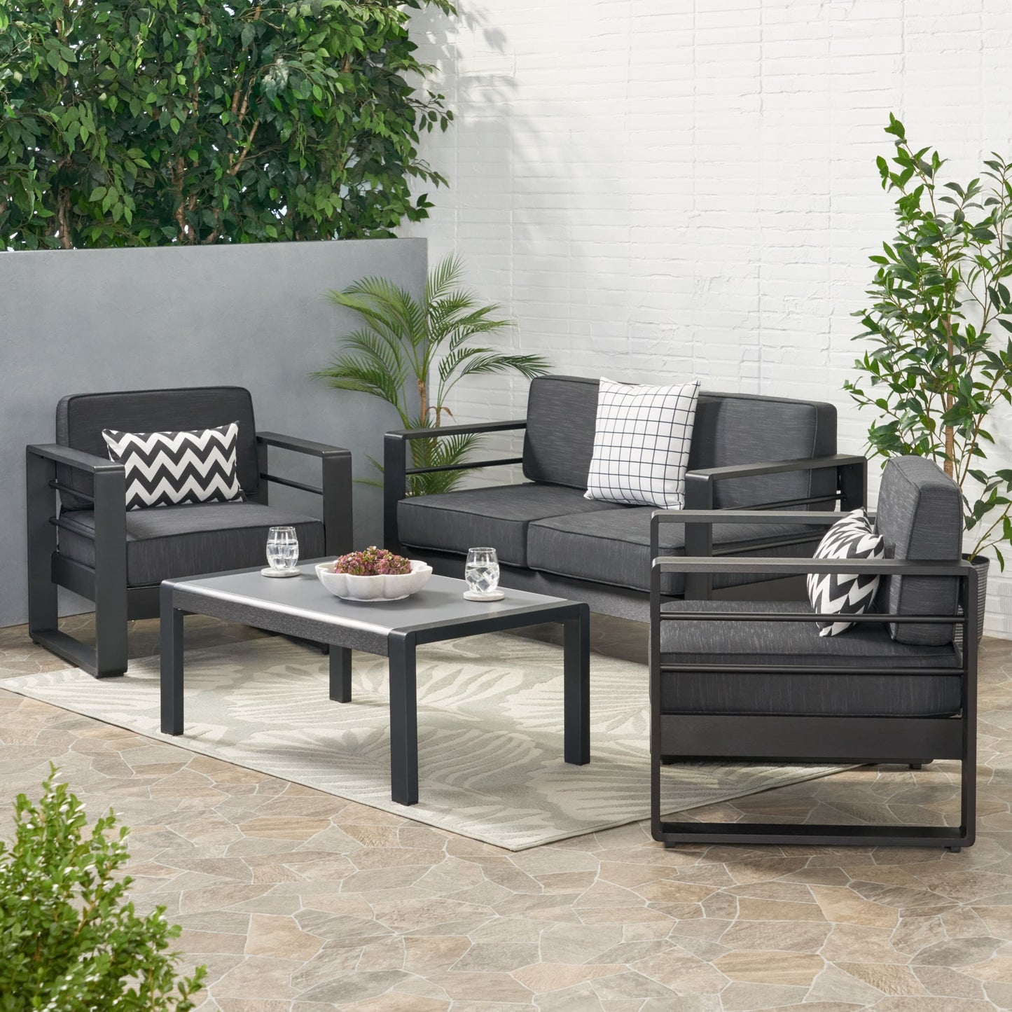 Maya Bay Aluminum Chat Set by Christopher Knight Home
