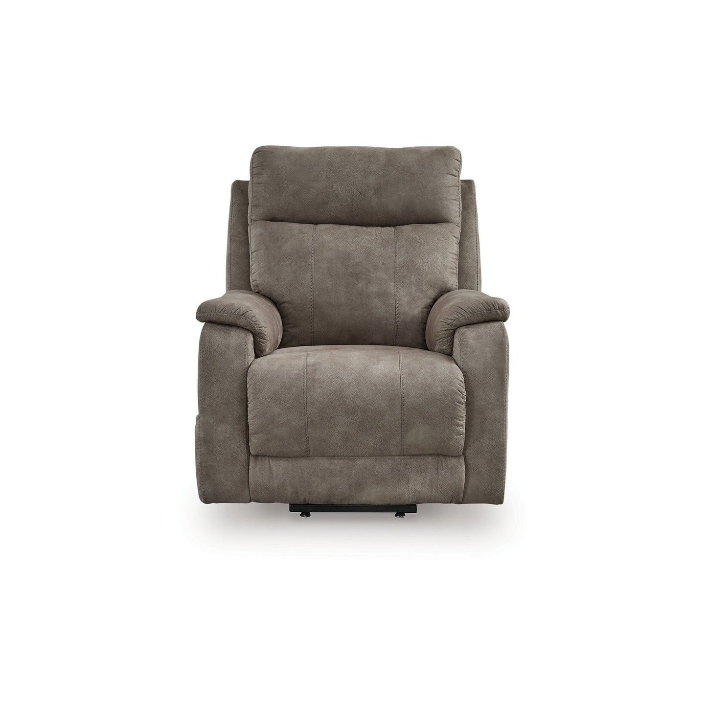 Mead Power Recliner Chair, Heat and Massage, 35 Inch Gray Faux Leather